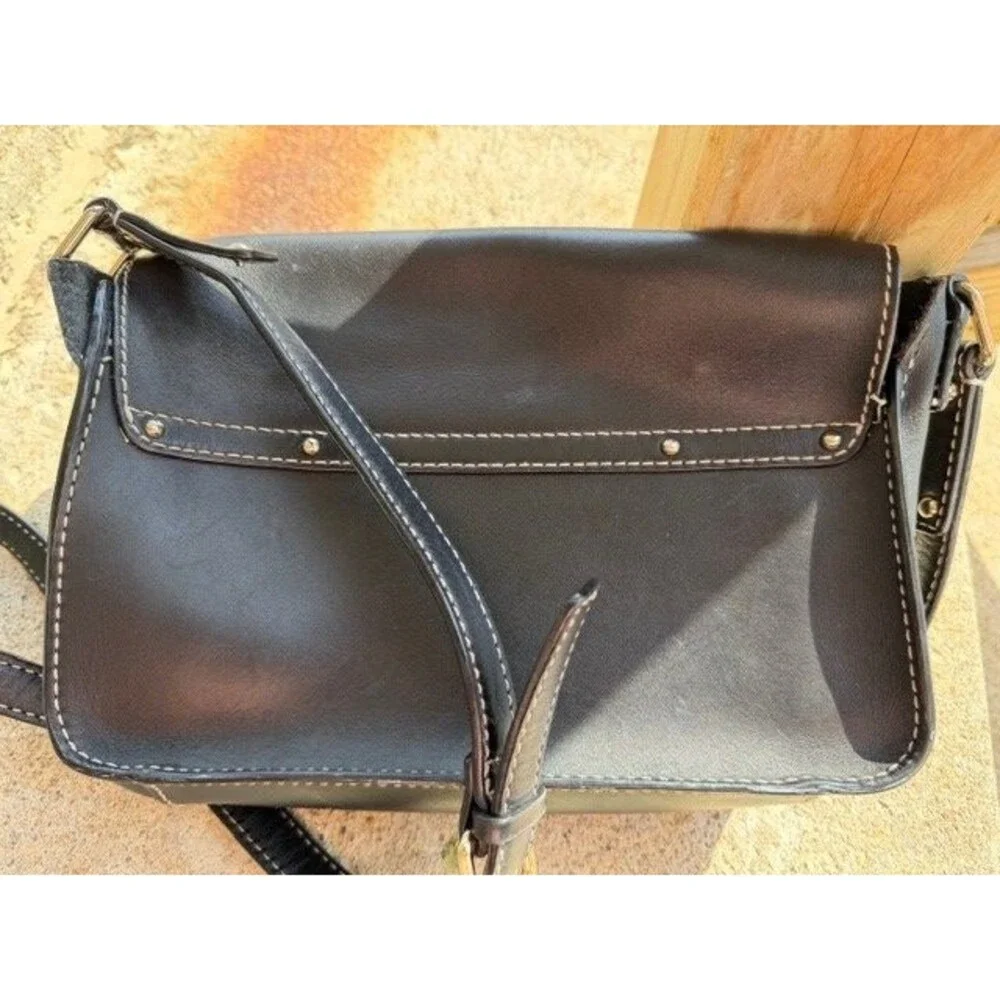 Kate Spade New York Scout Essex Black Leather Crossbody Messenger Bag Purse - Picture 3 of 9